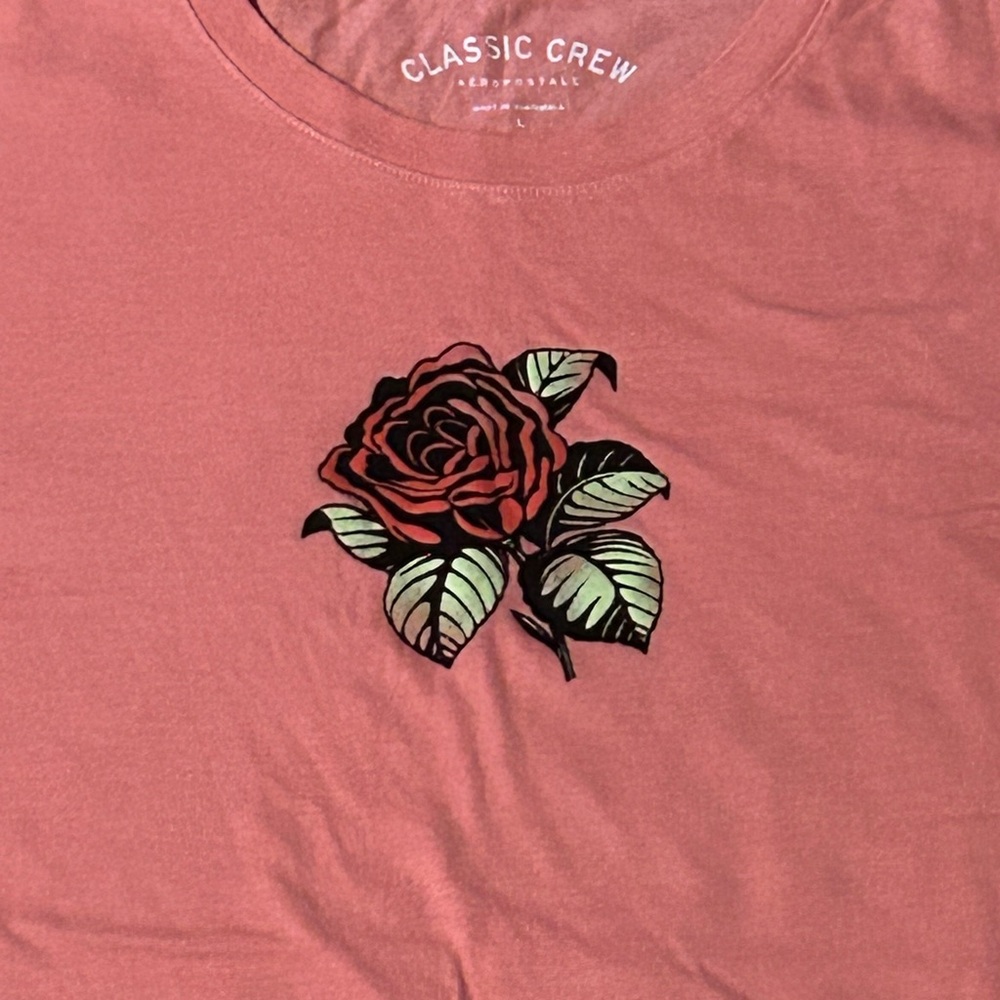Aeropostale Rose Graphic Tee - Mauve